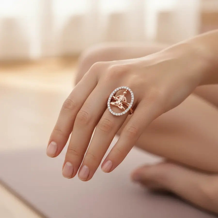 Yoga Pose Gold Ring