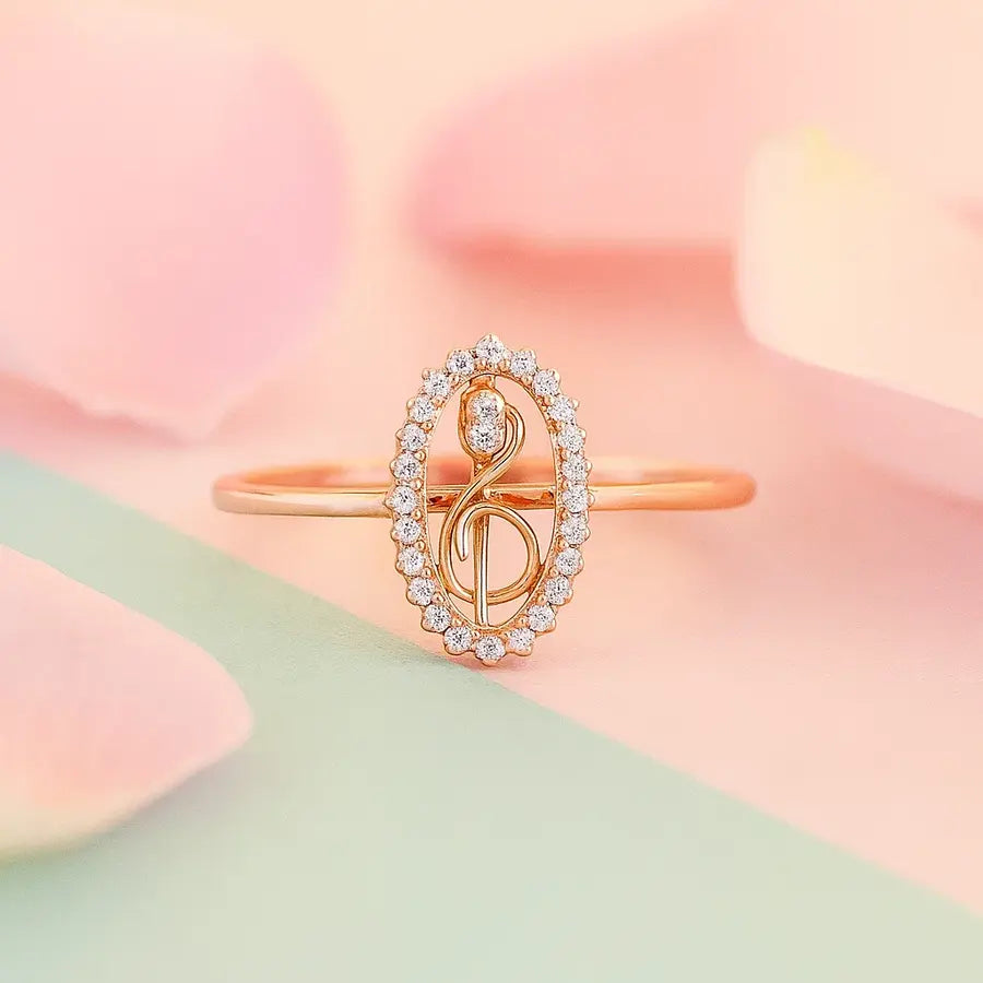 Mic & Music Note Gold Ring
