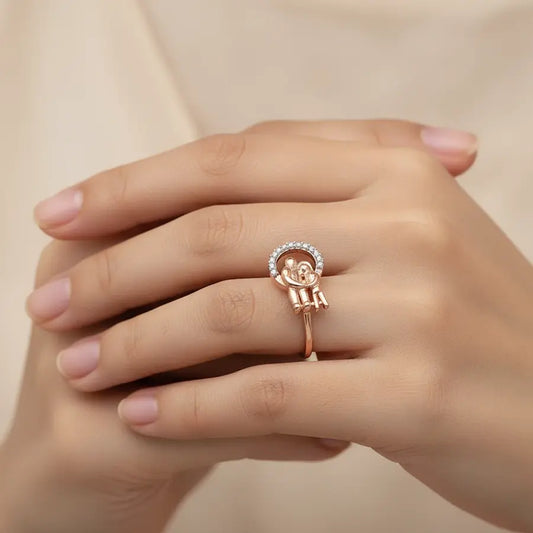 Couple Under Arc Gold Ring