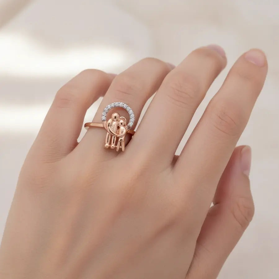 Couple Under Arc Gold Ring
