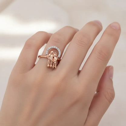 Couple Under Arc Gold Ring