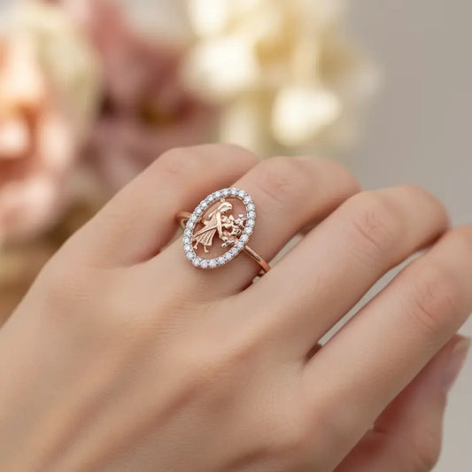 Flower Offering Woman Gold Ring
