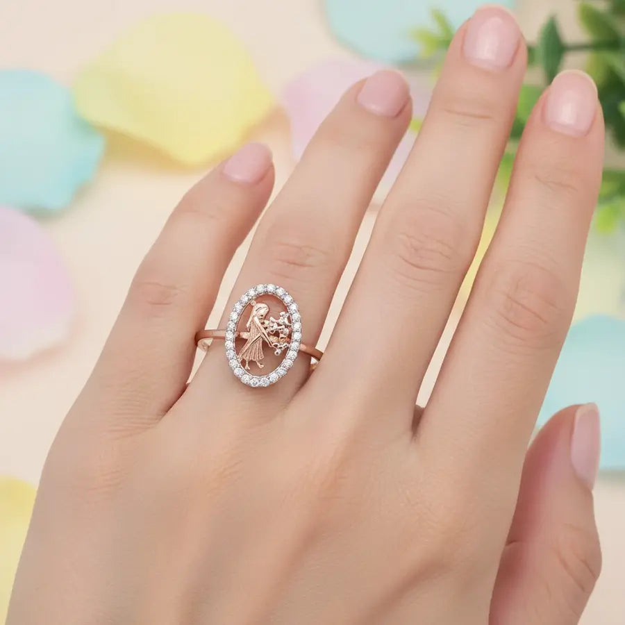 Flower Offering Woman Gold Ring