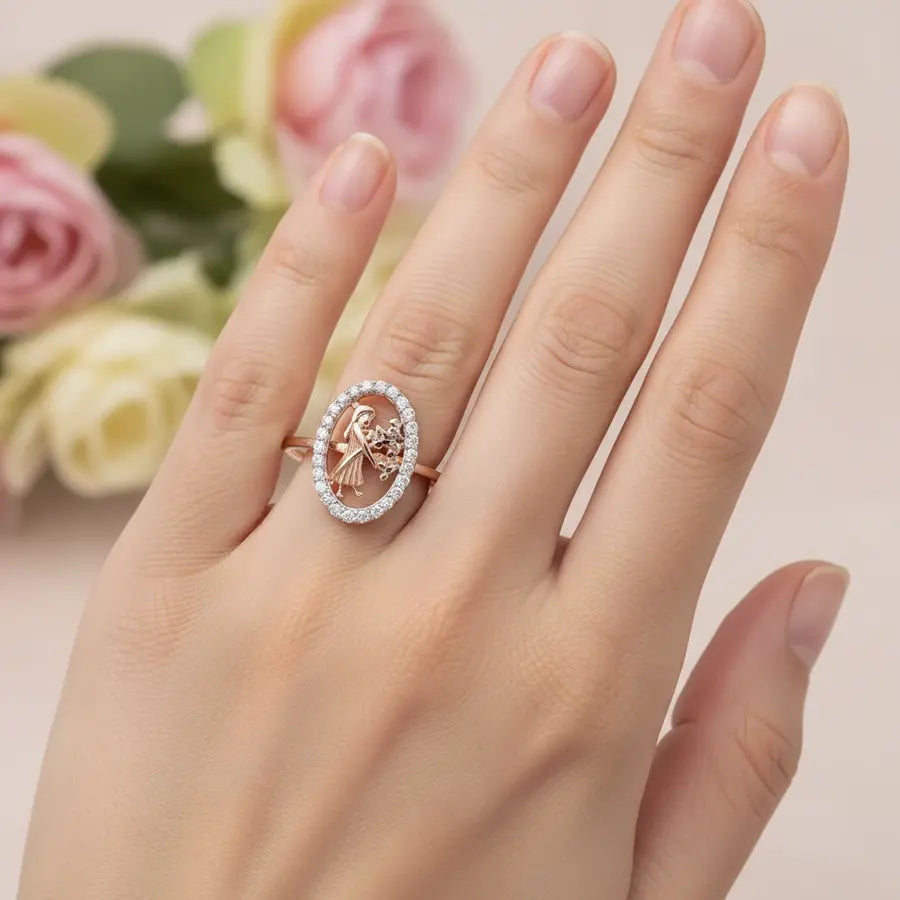 Flower Offering Woman Gold Ring