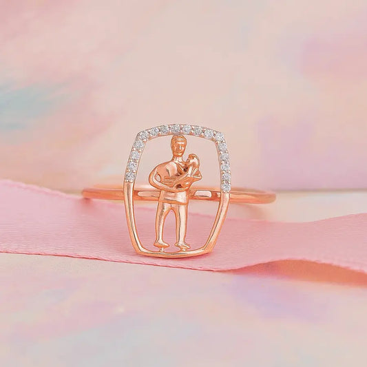 Dad Carrying Baby Gold Ring