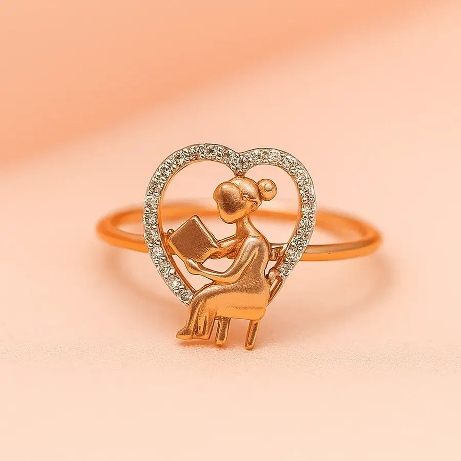 Reading Woman Gold Ring