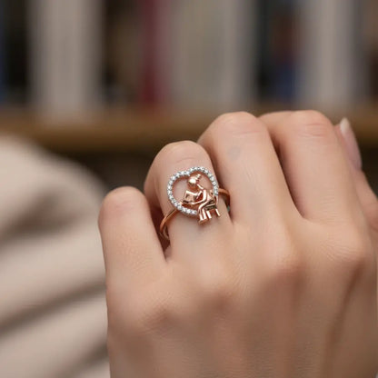 Reading Woman Gold Ring