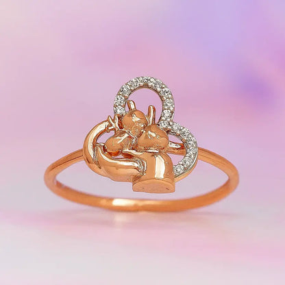Human Heart Gold Ring
