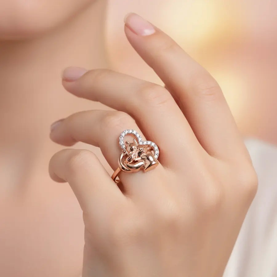 Human Heart Gold Ring