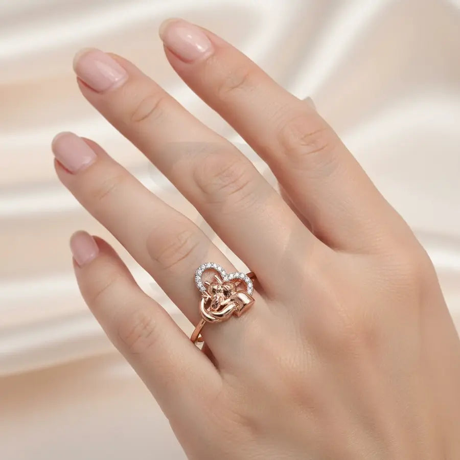 Human Heart Gold Ring