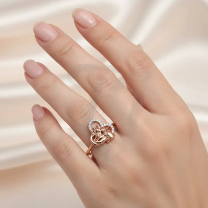 Human Heart Gold Ring