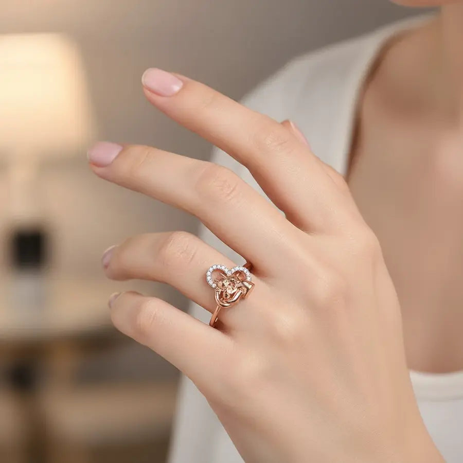 Human Heart Gold Ring