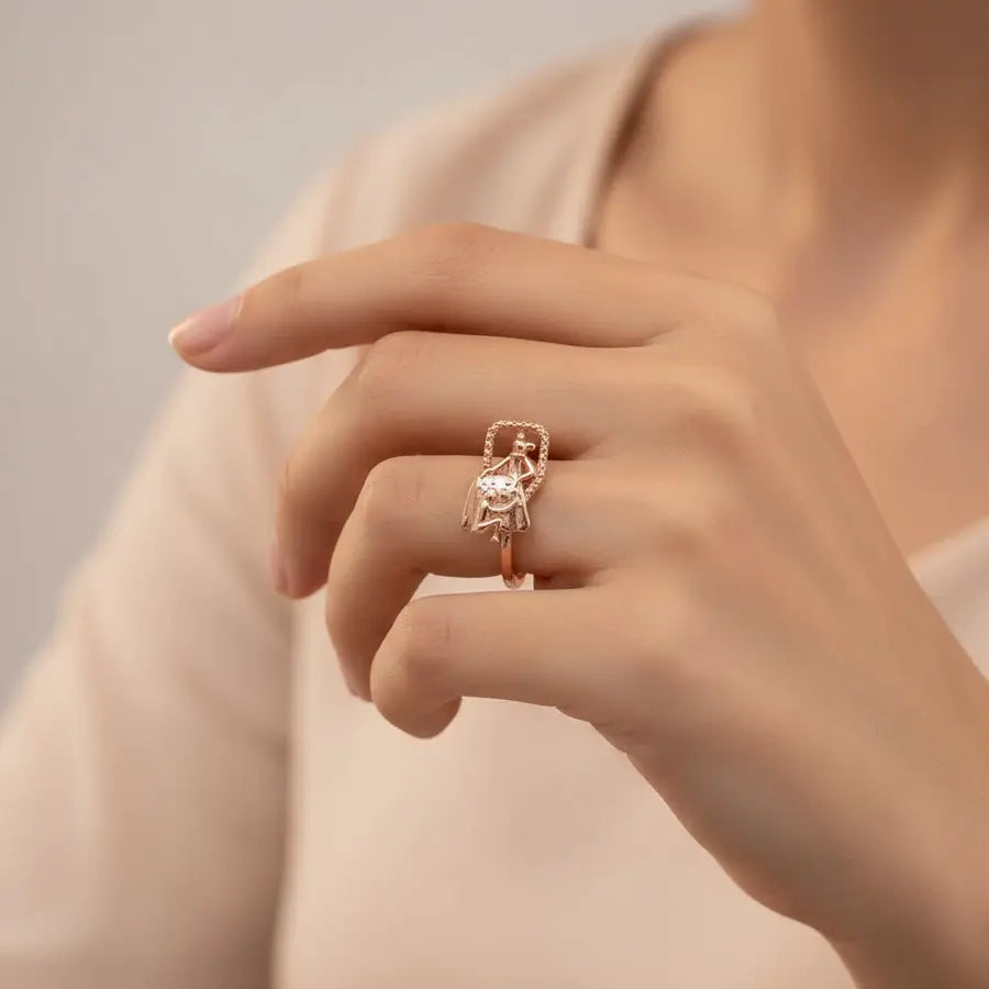 Mom & Child Blanket Gold Ring