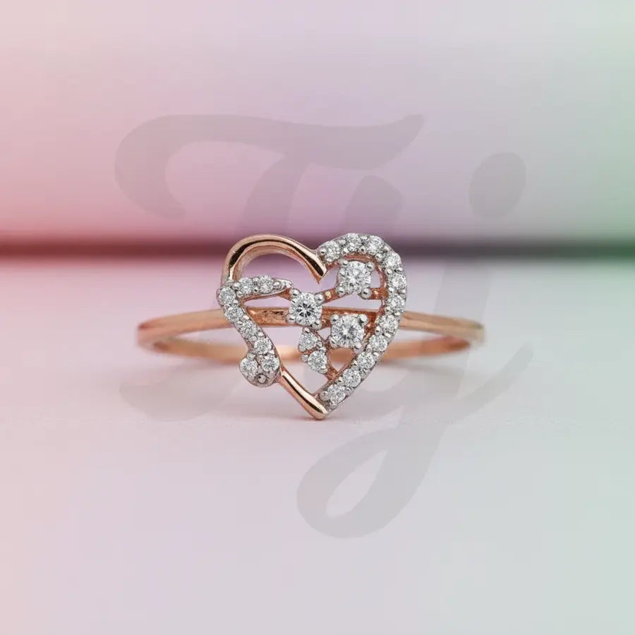 Heart Frame Music Note Gold Ring