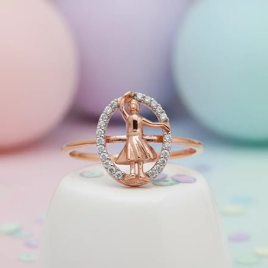 Dancing Girl Gold Ring