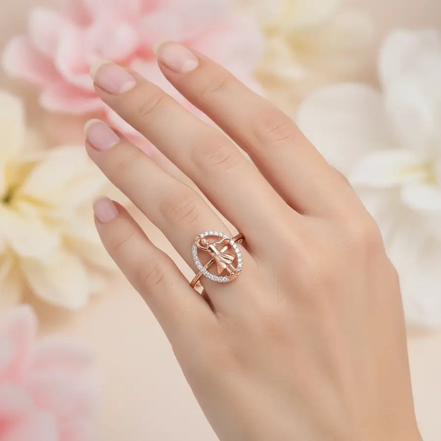 Dancing Girl Gold Ring