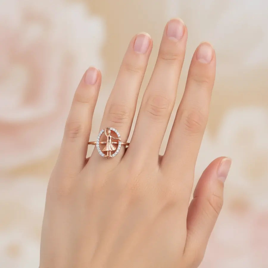 Dancing Girl Gold Ring