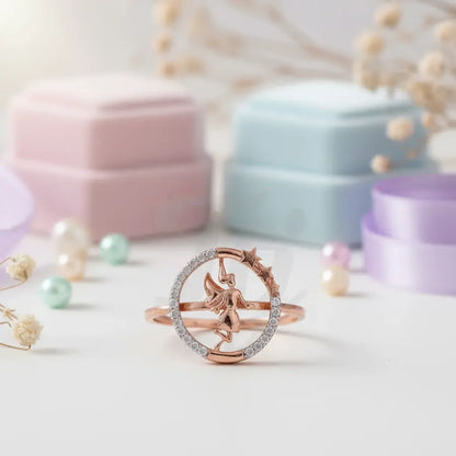Angel Circle Frame Gold Ring