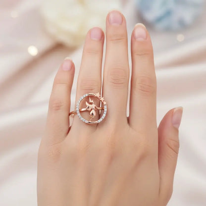 Angel Circle Frame Gold Ring