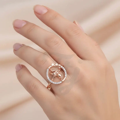Angel Circle Frame Gold Ring
