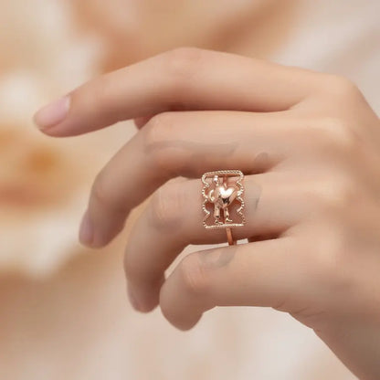 Heart Holder Gold Ring