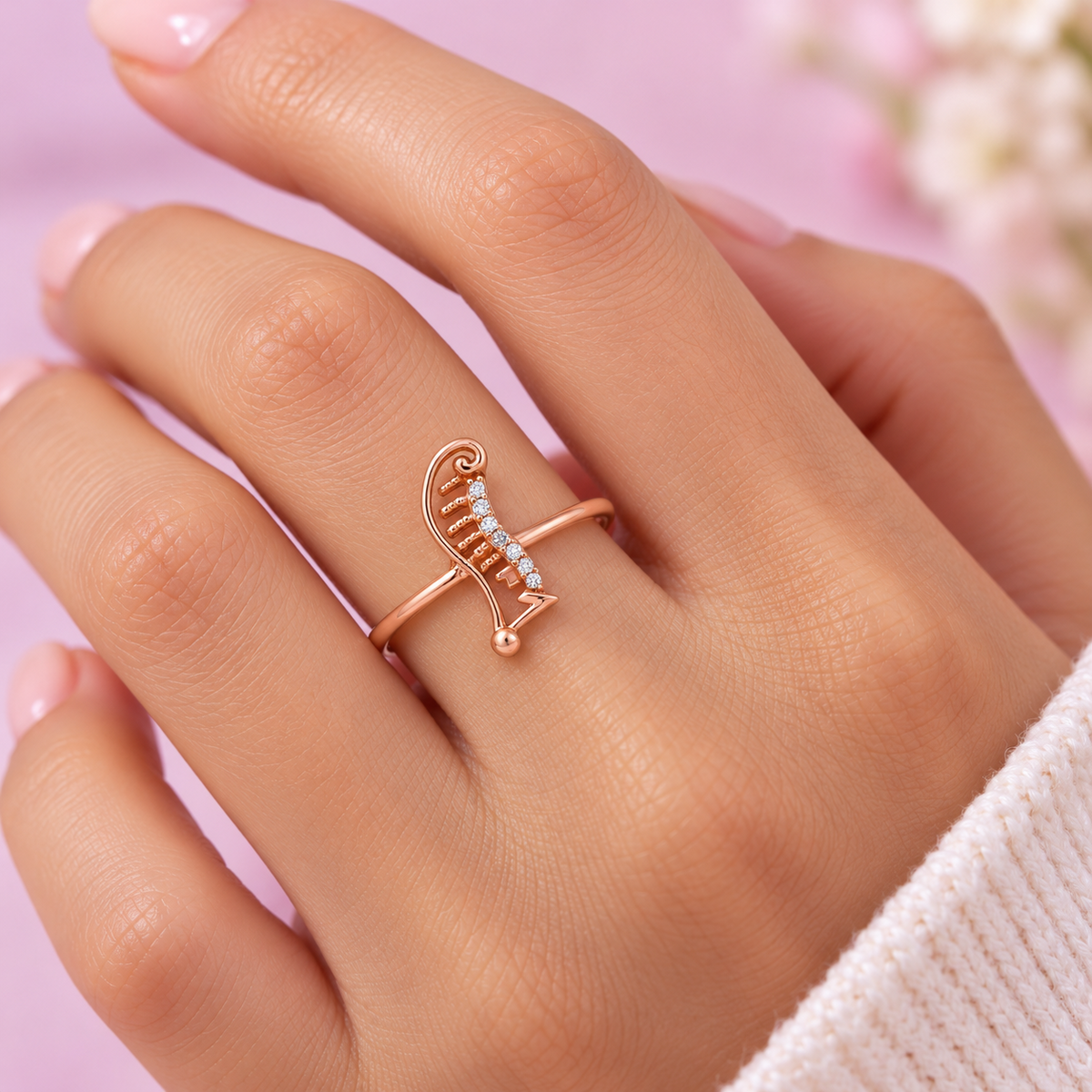 Musical Note Gold Ring