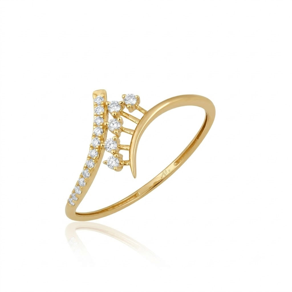 Floral Cascade Diamond Gold Ring