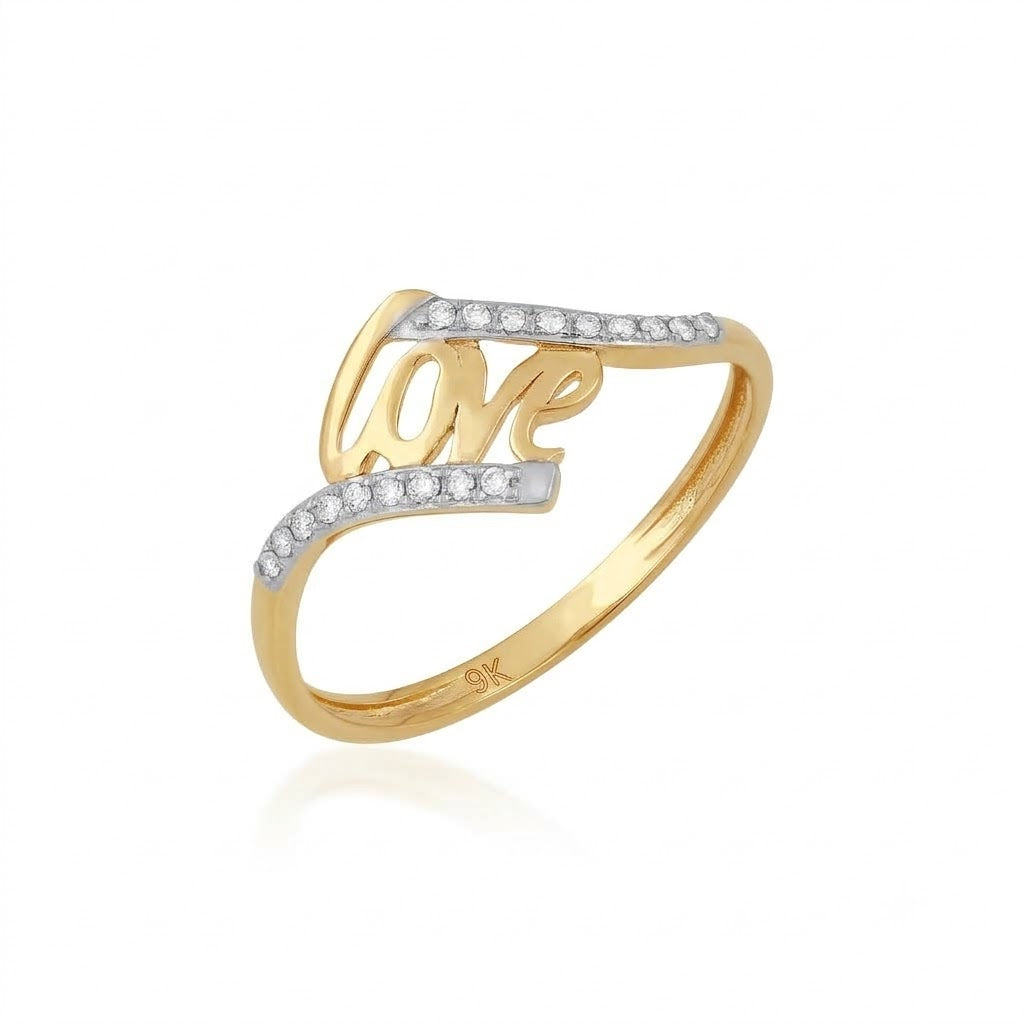 LOVE Diamond Gold Ring