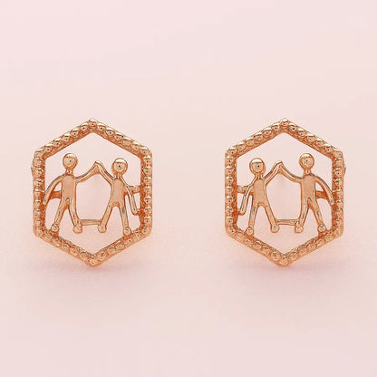 Hi-Five Duo Gold Earrings