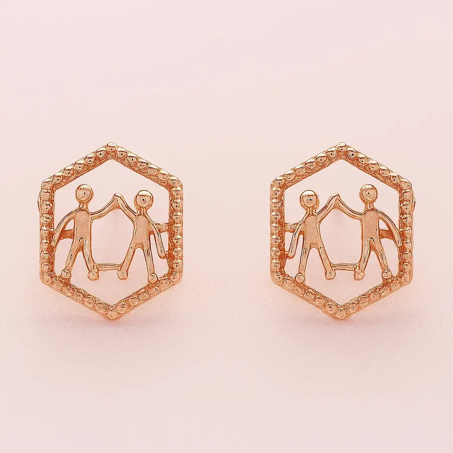 Hi-Five Duo Gold Earrings