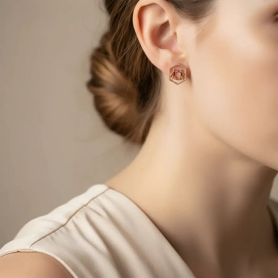 Hi-Five Duo Gold Earrings