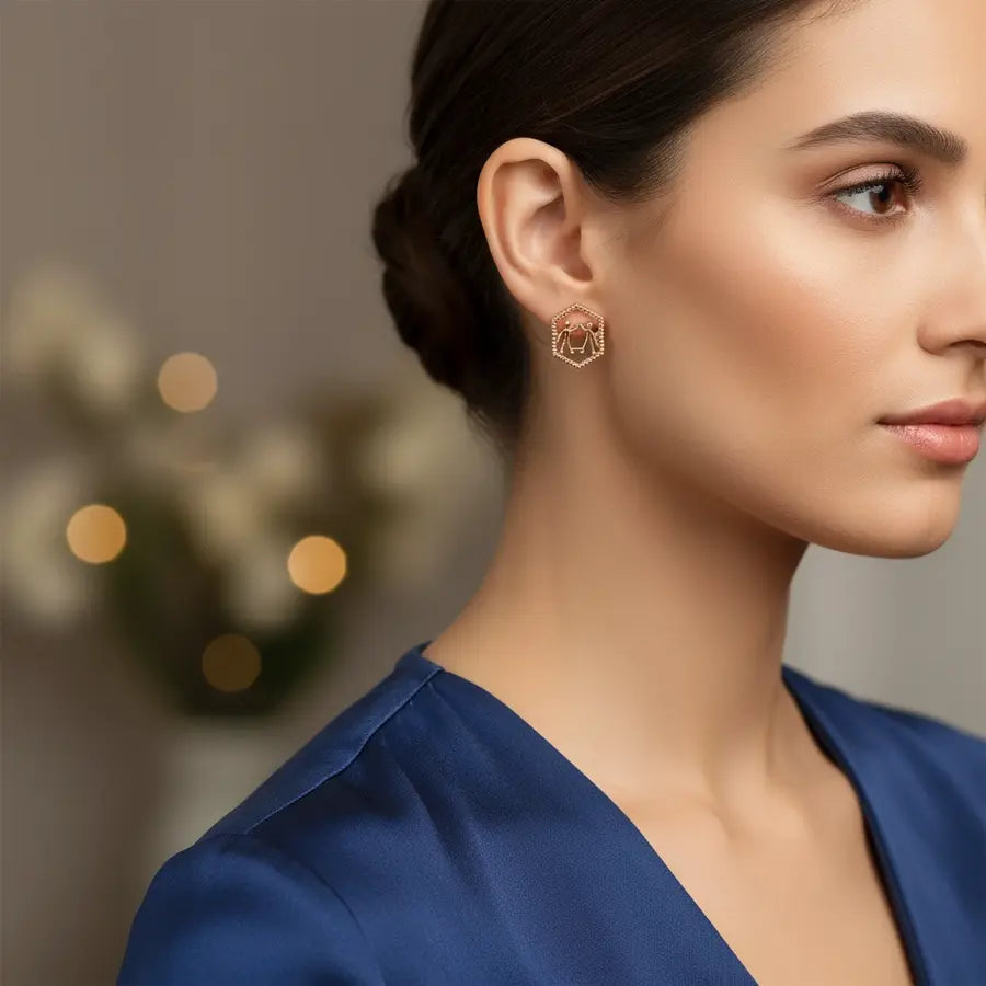 Hi-Five Duo Gold Earrings