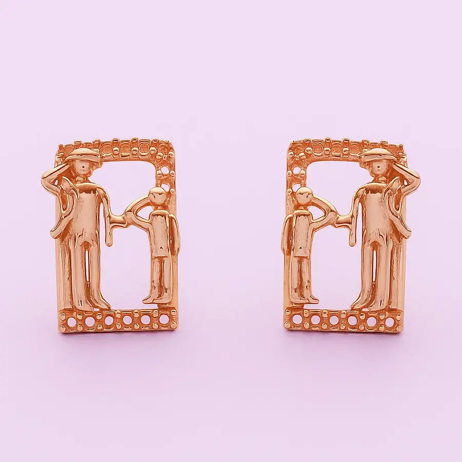 Saluting Soldier Gold Earrings