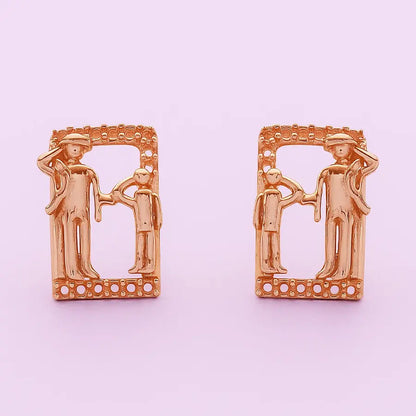 Saluting Soldier Gold Earrings