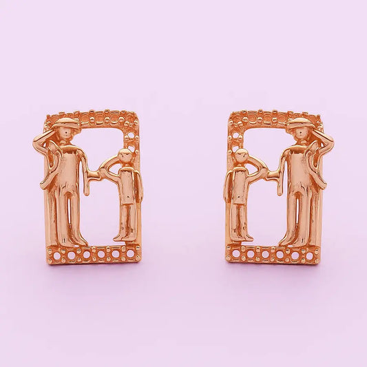 Saluting Soldier Gold Earrings