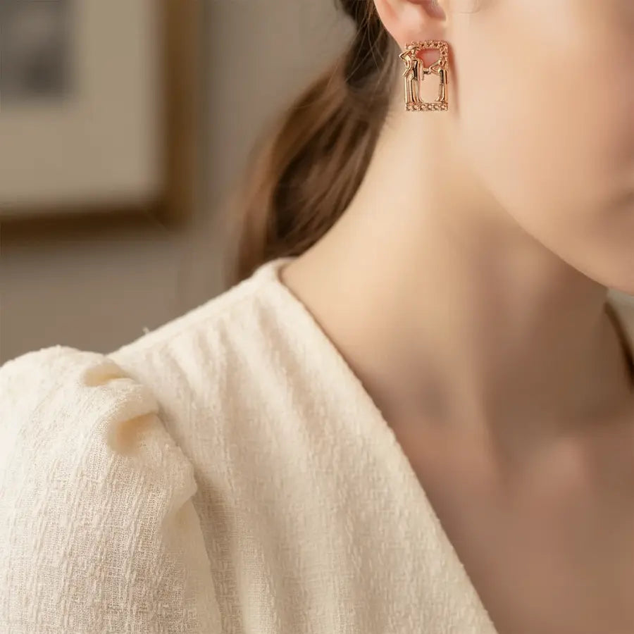 Saluting Soldier Gold Earrings