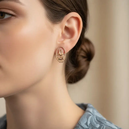 Raised Hands Gold Earrings