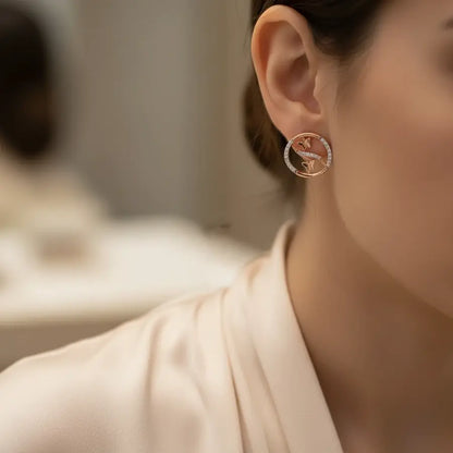 Twin Butterflies Gold Earrings