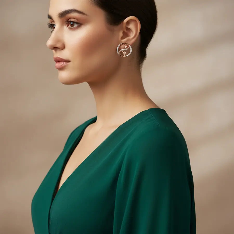 Twin Butterflies Gold Earrings