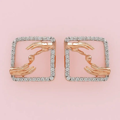 Giving & Receiving Hands Gold Earrings