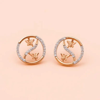 Duo Butterflies Gold Earrings
