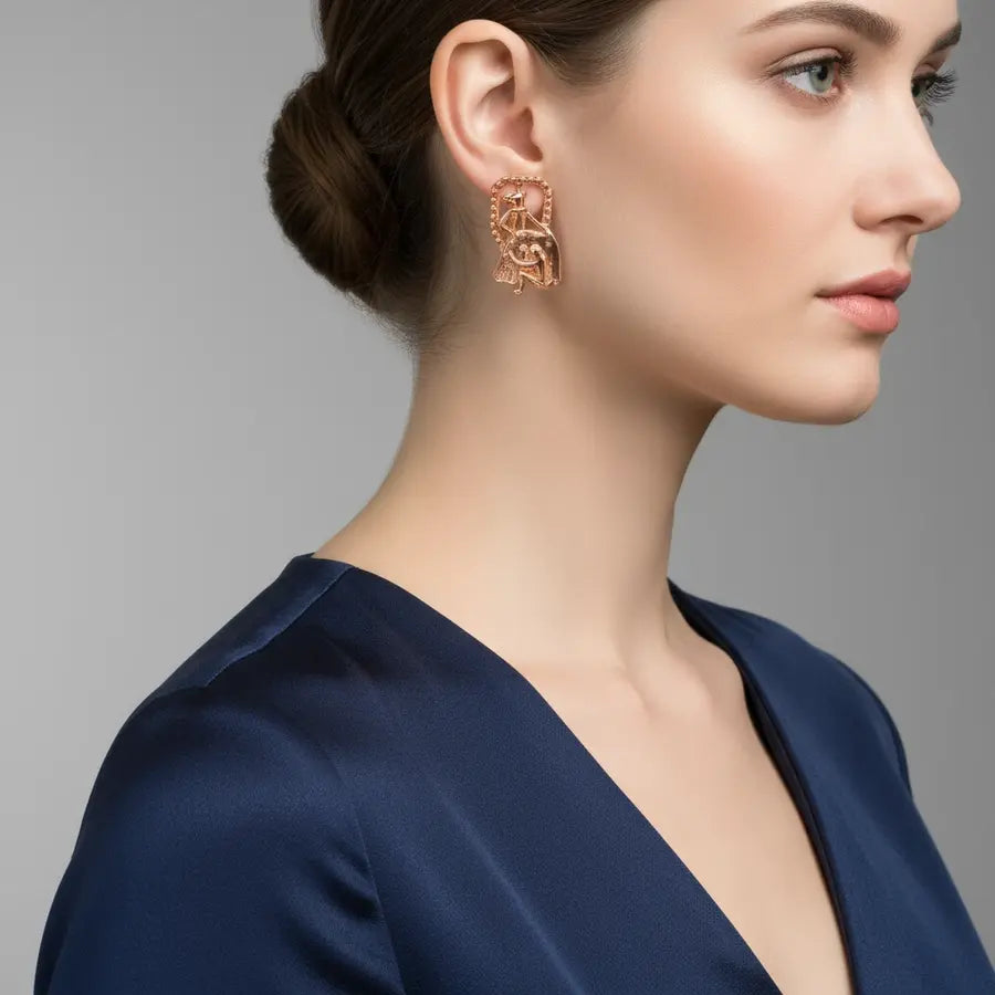 Mom & Child Blanket Gold Earrings