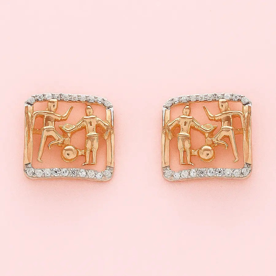 Football Boys Gold Earrings