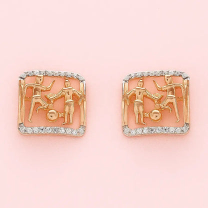 Football Boys Gold Earrings
