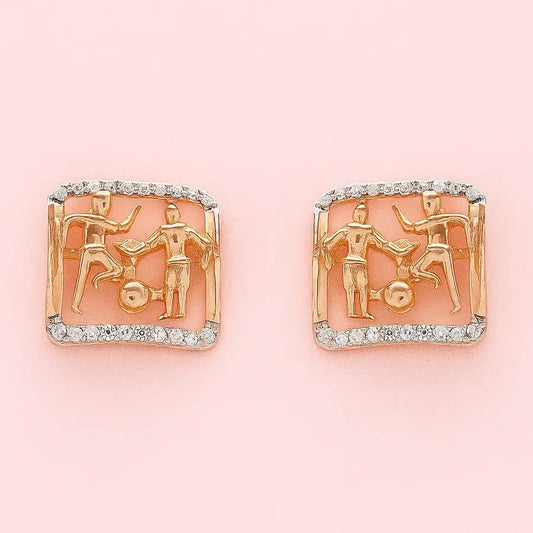 Football Boys Gold Earrings
