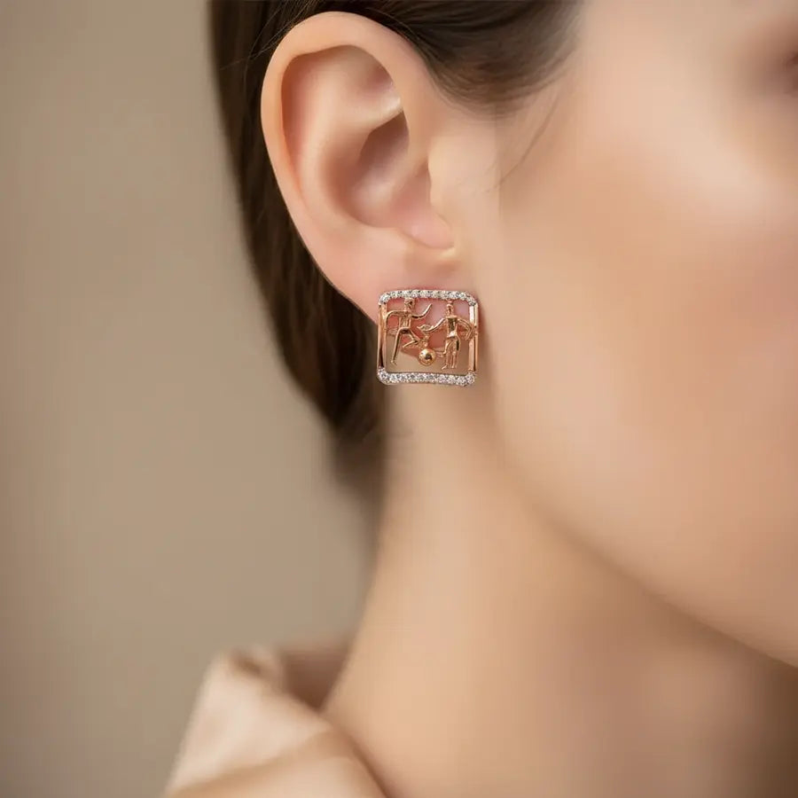 Football Boys Gold Earrings
