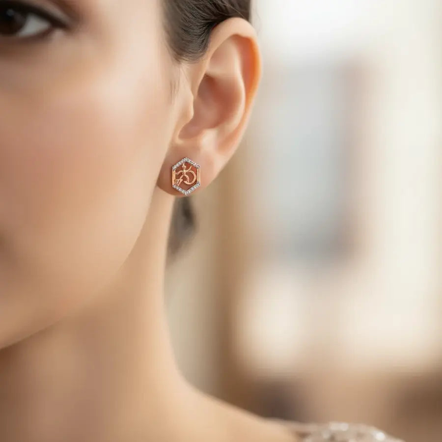 Warrior Man Gold Earrings