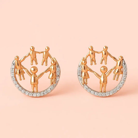 Kids Unity Circle Gold Earrings