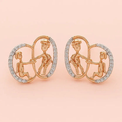 Helping Hand Climb Gold Earrings