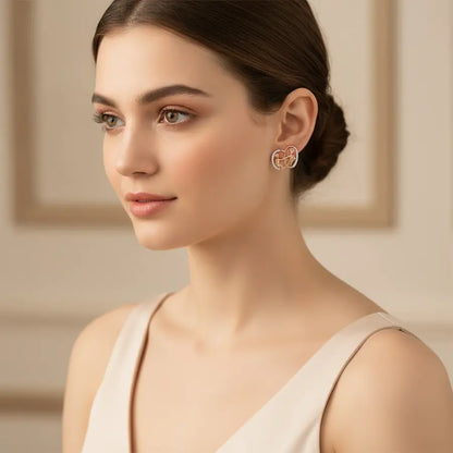 Helping Hand Climb Gold Earrings